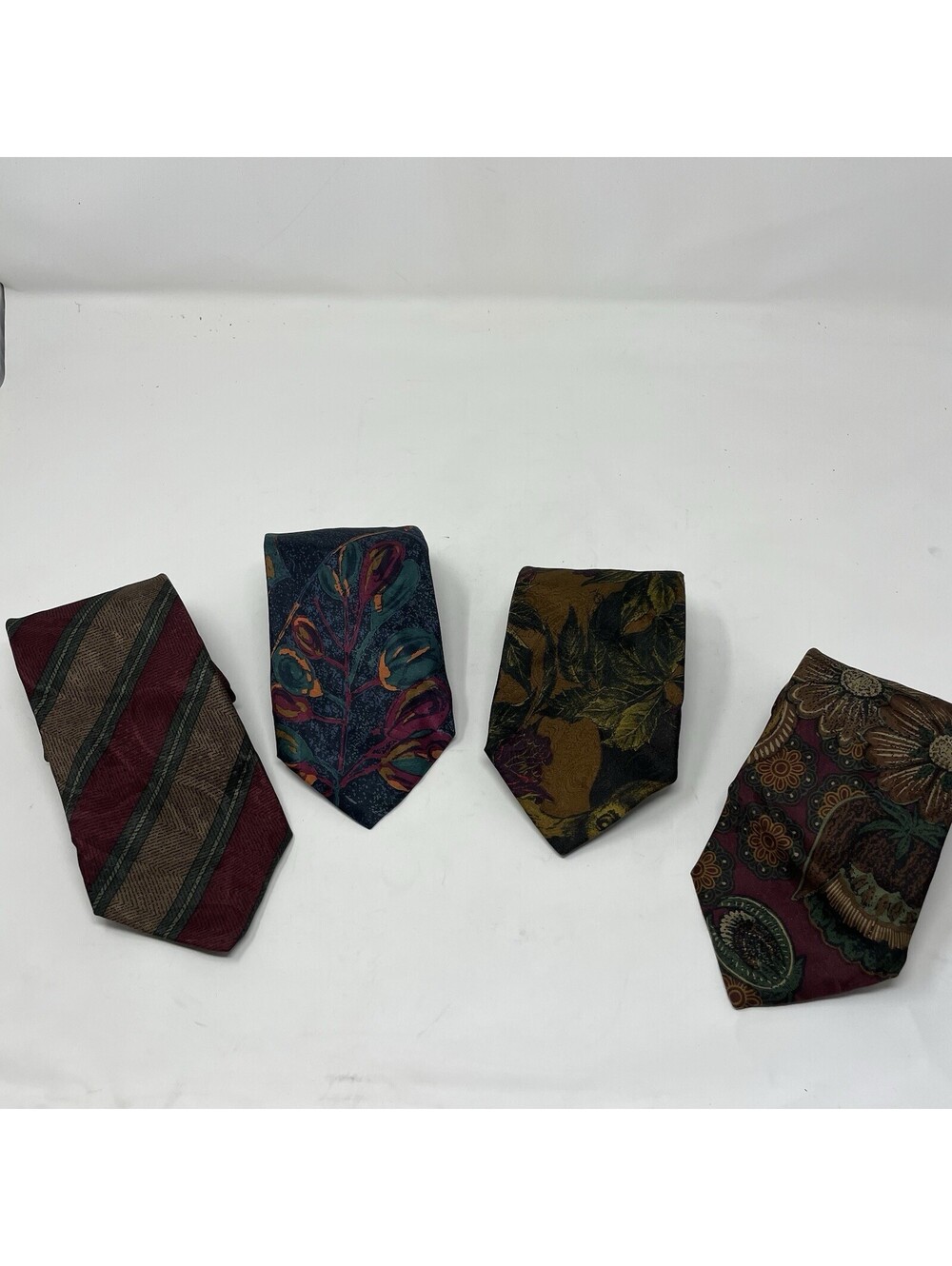 Lot 4 Vintage Joyce Silk Ties Made In Italy Mens Floral Paisley Geometric 90s